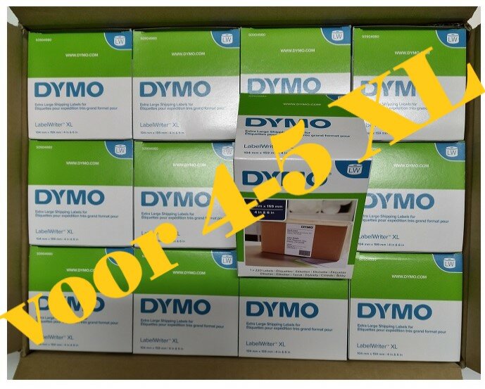 12 rollen Dymo Pakket/verzend etiket 104X159 voor 4 en 5 XL  0904980