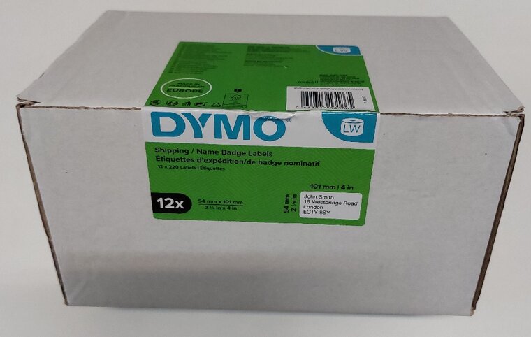 12 rollen 99014 Dymo etiket 54X101mm (13186)