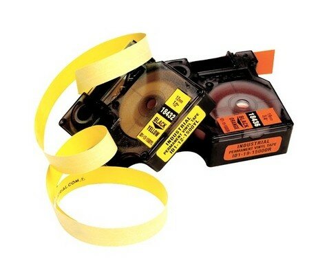 1805431 Rhino Vinyl tape 24mm Zwart op Geel