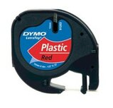 91203 Dymo Letratag plastic tape 12mm Rood 91203 Dymo Letratag plastic tape 12mm Rood