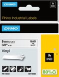 18443 Rhino Vinyl  tape 9mm Zwart op Wit 