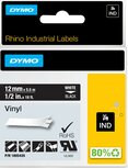 1805435 Rhino Vinyl tape 12mm Wit op Zwart