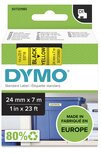 53718 Dymo D1 tape 24mm Zwart op Geel