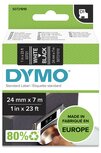 53721 Dymo D1 tape 24mm Wit op Zwart