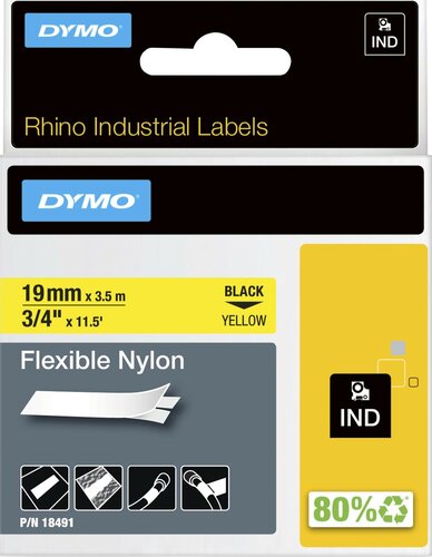 18491 Rhino Nylon flex 19mm Geel