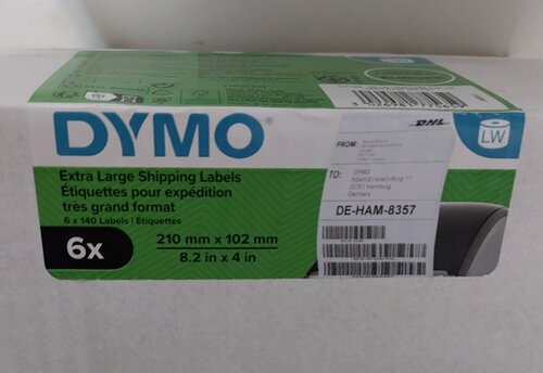 2177565 Dymo Pakket/verzend /DHL 102X210 á140 stuks voor 4-5 XL