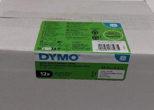 11352 bulk doos Dymo kort adres etiket 25X54mm 12 X á500st